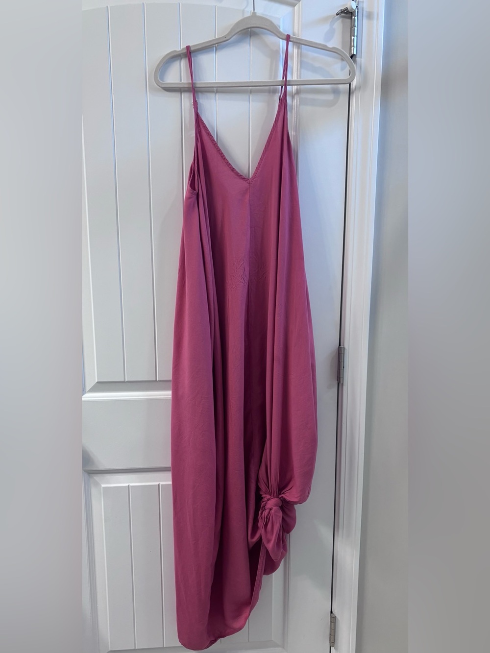 Elan Mauve-Pink Maxi Slip Dress with Side Knot